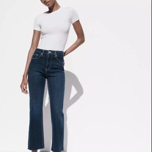 Zara flared cropped high waist TRF Jeans